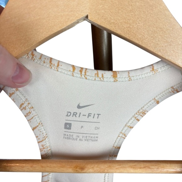 Nike White and Gold Sports Bra with Racerback Design - Picture 3 of 5
